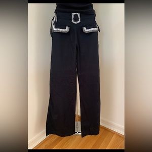 Club Med Women’s Junior Girls Black Pants Sequins   Pockets Bottom Size S